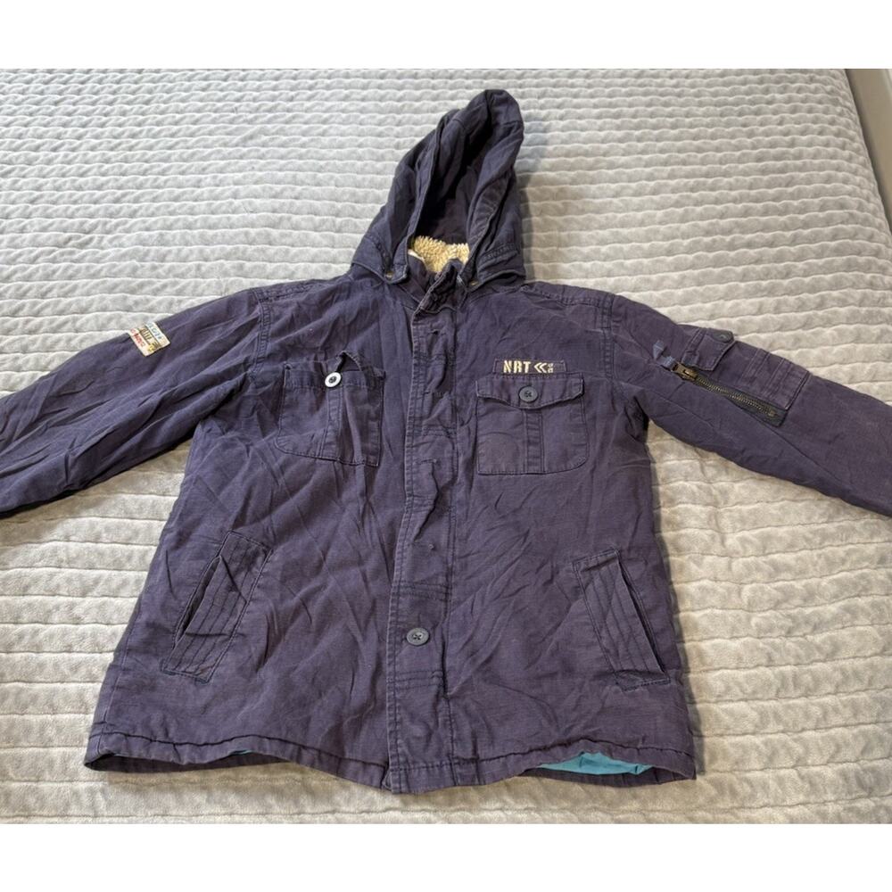 Naartjie Kids Blue Hooded Coat Jacket See pics
